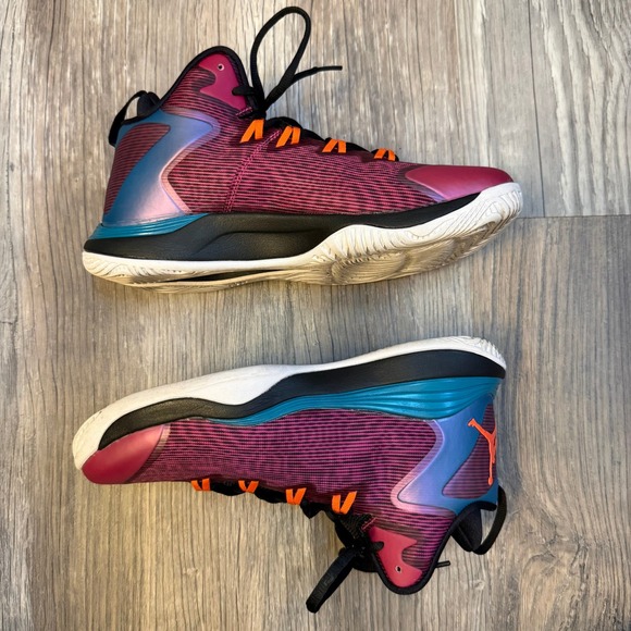 Nike Air Jordan Super Fly3 Fusion‎ Pink Teal Basketball Shoes Youth 6Y Athletic - Picture 11 of 11